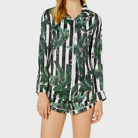 Push Other - NWT - MSRP $119 PLUSH PJ Set in Black & White Jungle Stripe Medium